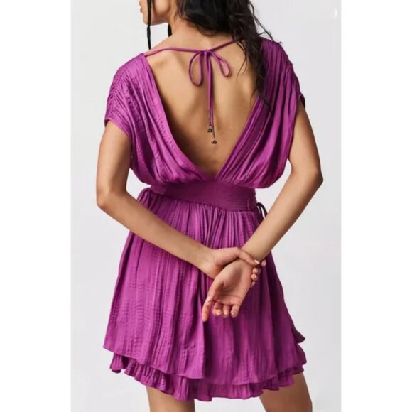 Free People Dresses & Skirts - 037 Free People | Bonny Drapey Pleated Mini Dress Summer Bloom NWT Size XS